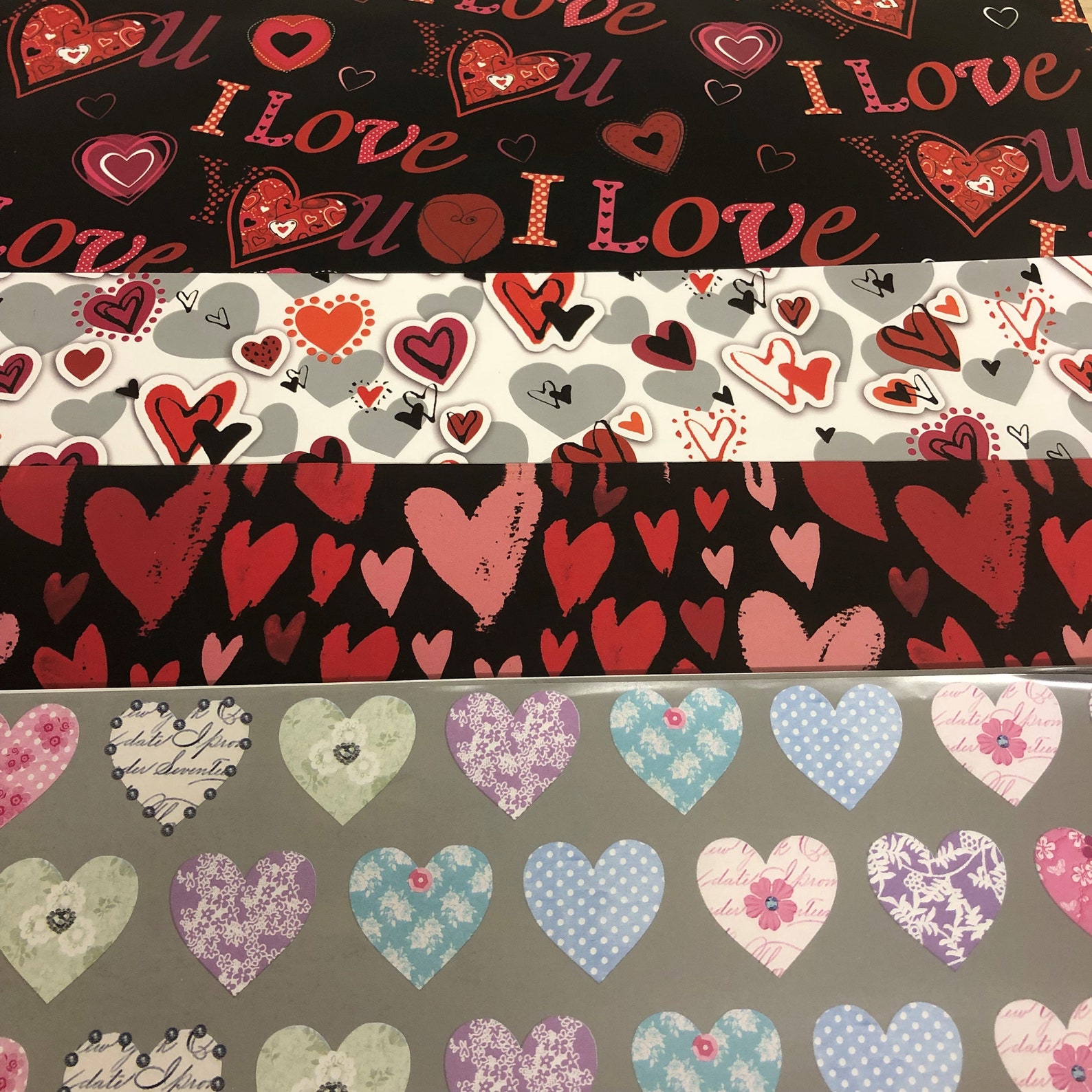 Valentine's Day / Valentines Gift Wrapping Paper and Tags Etsy UK