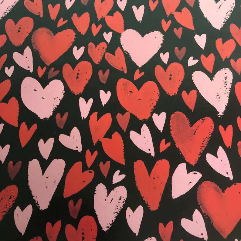 Valentine's Day / Valentines Gift Wrapping Paper and Tags Etsy UK