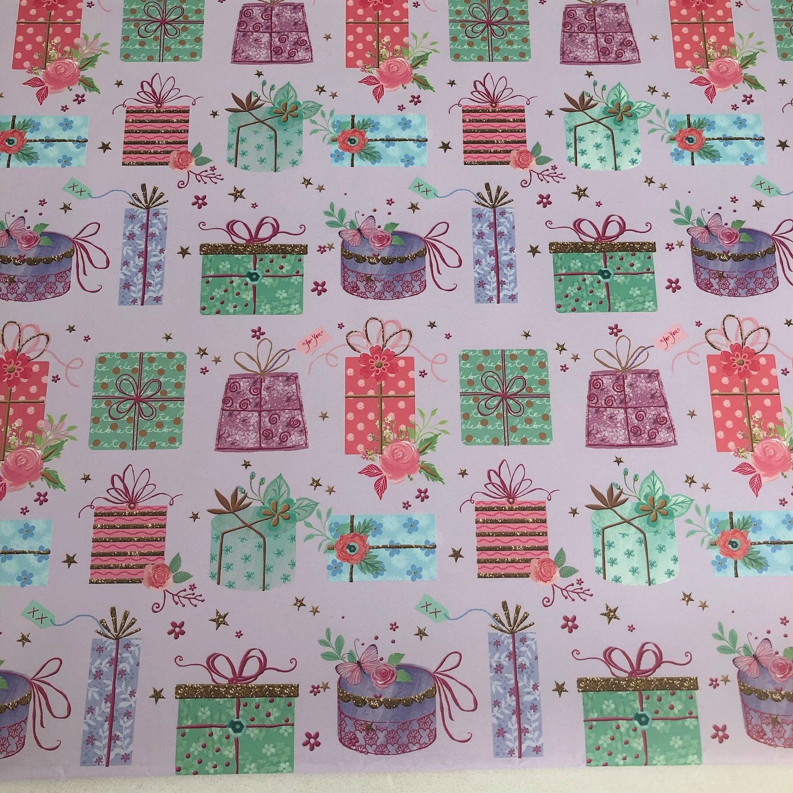 Ladies Birthday Gift Wrapping Paper and Tags lilac Presents Etsy