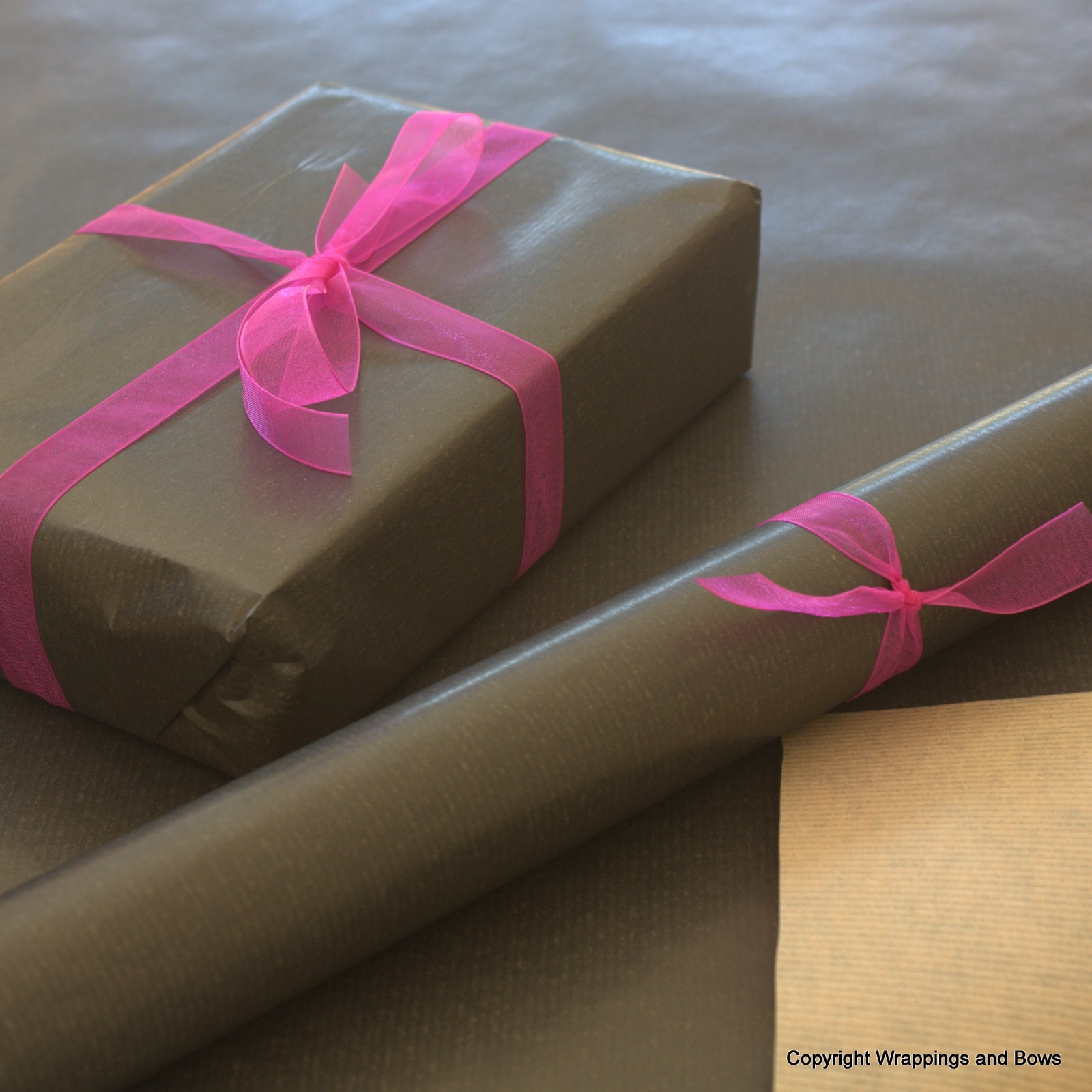 Black Kraft Brown Recyclable Wrapping Paper 50cm Wide 2 / 5 