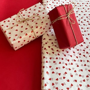 Seidenpapier Rote Herzen & Normale Rot Mixed Pack Luxus Blätter Eco Geschenkverpackung recyclebar für Handwerk, Körbe, Verpackung, Liebe, Hochzeit Valentinsgrüße