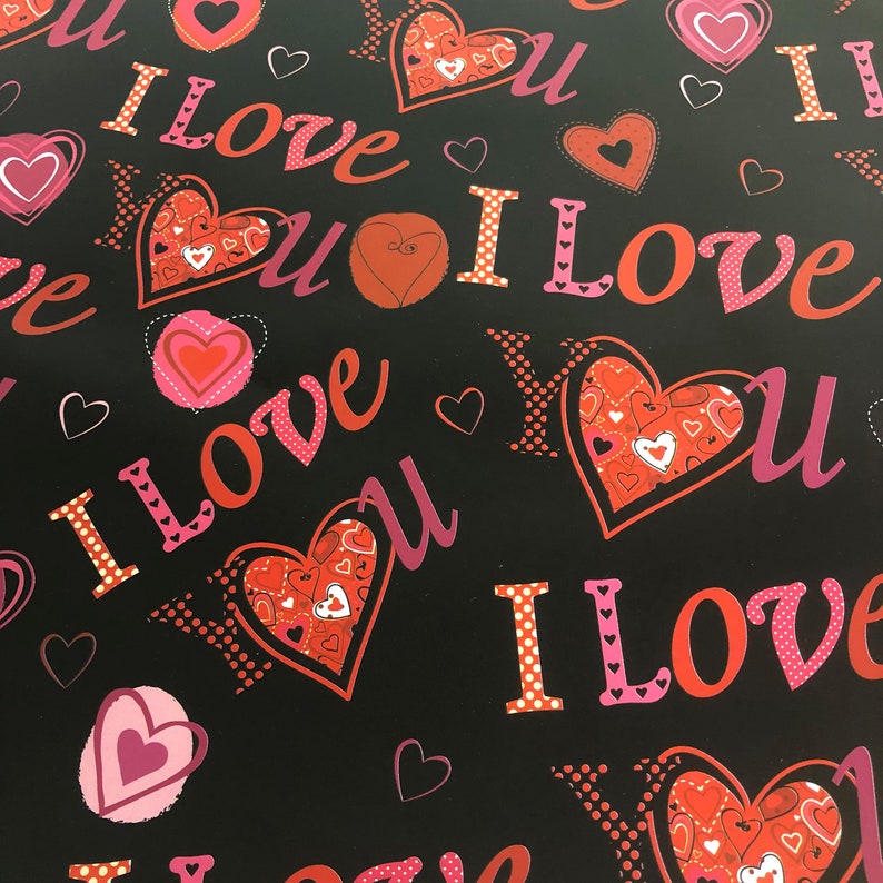 Valentine's Day / Valentines Gift Wrapping Paper and Tags Etsy UK