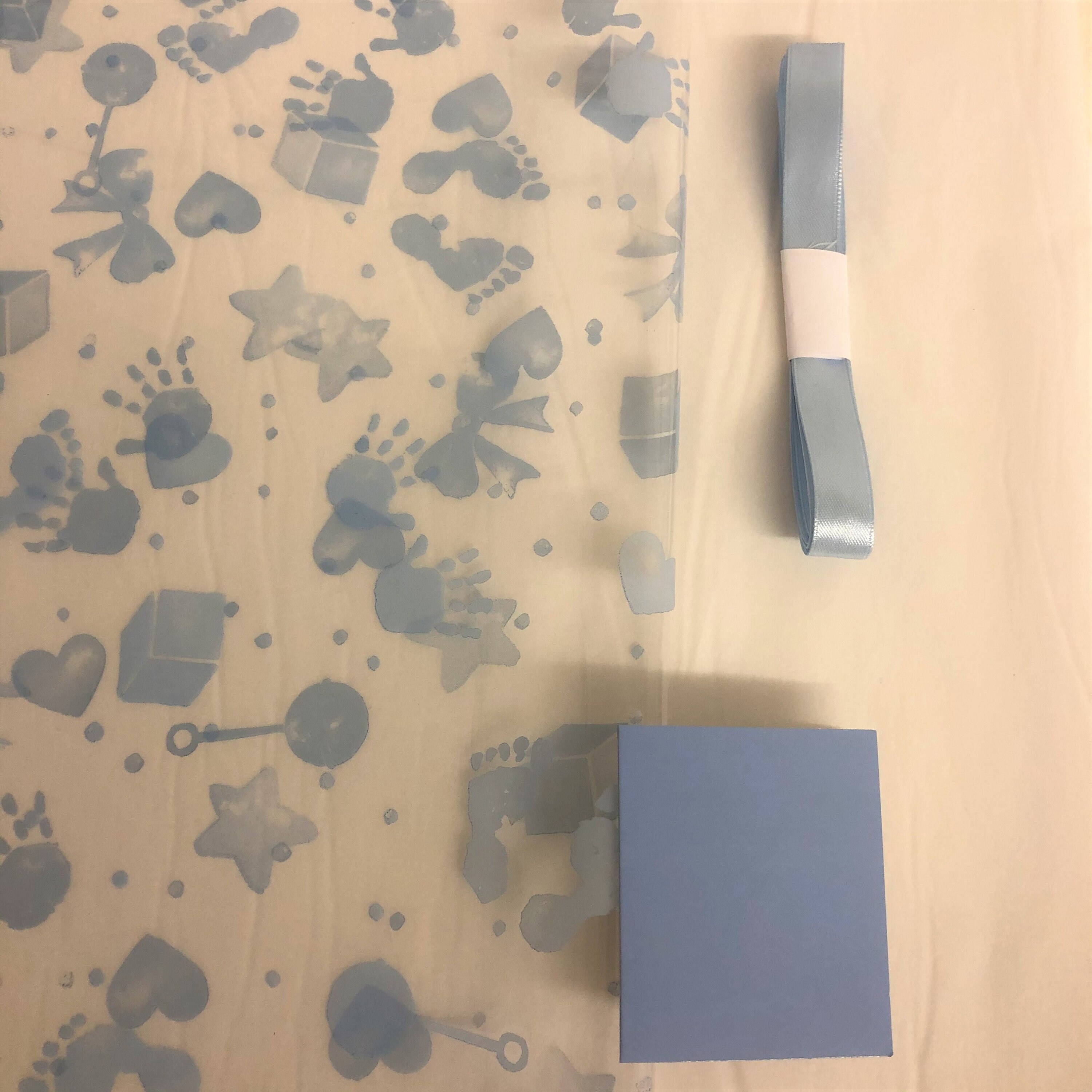 Baby Prints Cellophane Wrap With Optional Ribbon Tissue & Tag Etsy UK