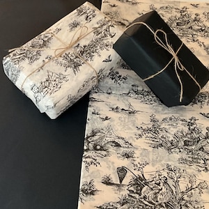 Gemusterte Seidenpapier Schwarz Toile & Plain Schwarz Mixed Pack Luxus Blätter Eco Geschenkverpackung recyclebar für Handwerk, Körbe Verpackung