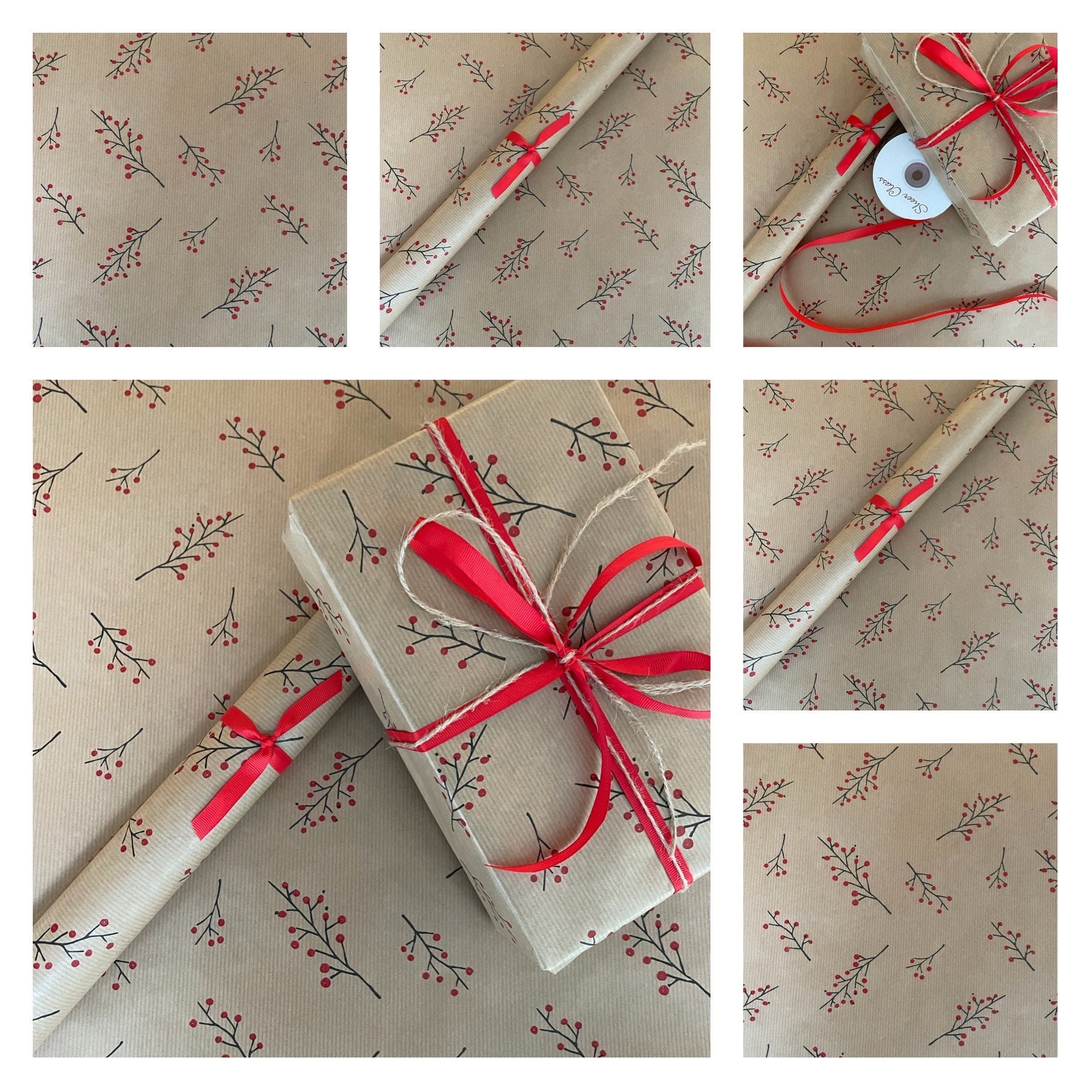 Re-wrapped Luxury ECO Xmas Gift Wrap - 3 Sheets/tags - Christmas - View #6