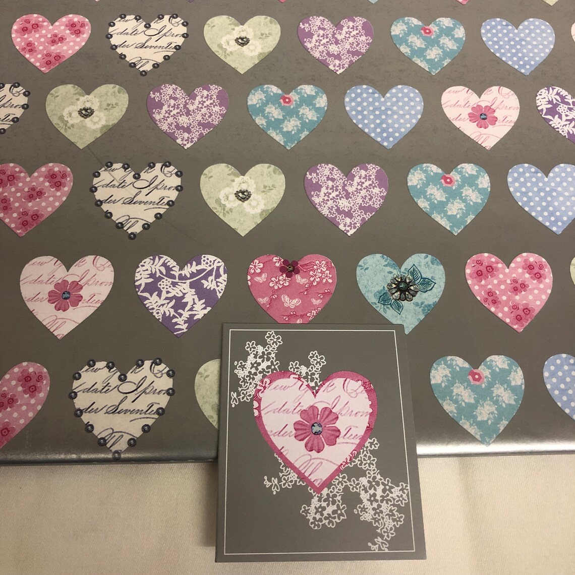 Valentine's Day / Valentines Gift Wrapping Paper and Tags Etsy UK