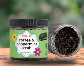 Handmade Coffee & Peppermint Exfoliating Scrub with Castor Oil and Vitamin E