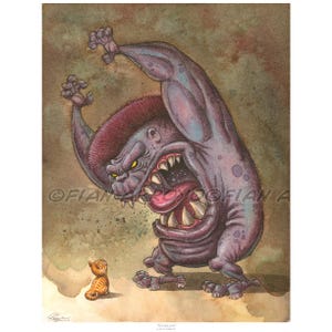 Fearless Kitten Surrealism Print, Signed Archival Fine Art (11x14)