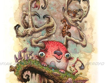 FANTASY, Pop Surrealism, LOWBROW Signed, Titled Fine Art PRINT, Creatures, Fun, Cute, Various Sizes, Unframed, Wall Decor by Fian Arroyo
