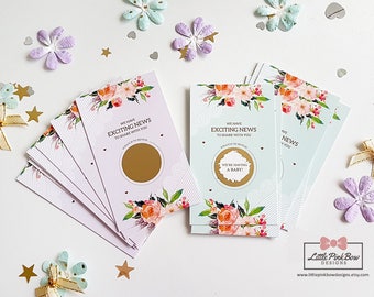 10 Pregnancy Announcement Scratch Off Cards, Pregnancy Reveal Scratch-Off Card, We're Having a Baby, Pregnancy Announcement, Pregnancy Cards