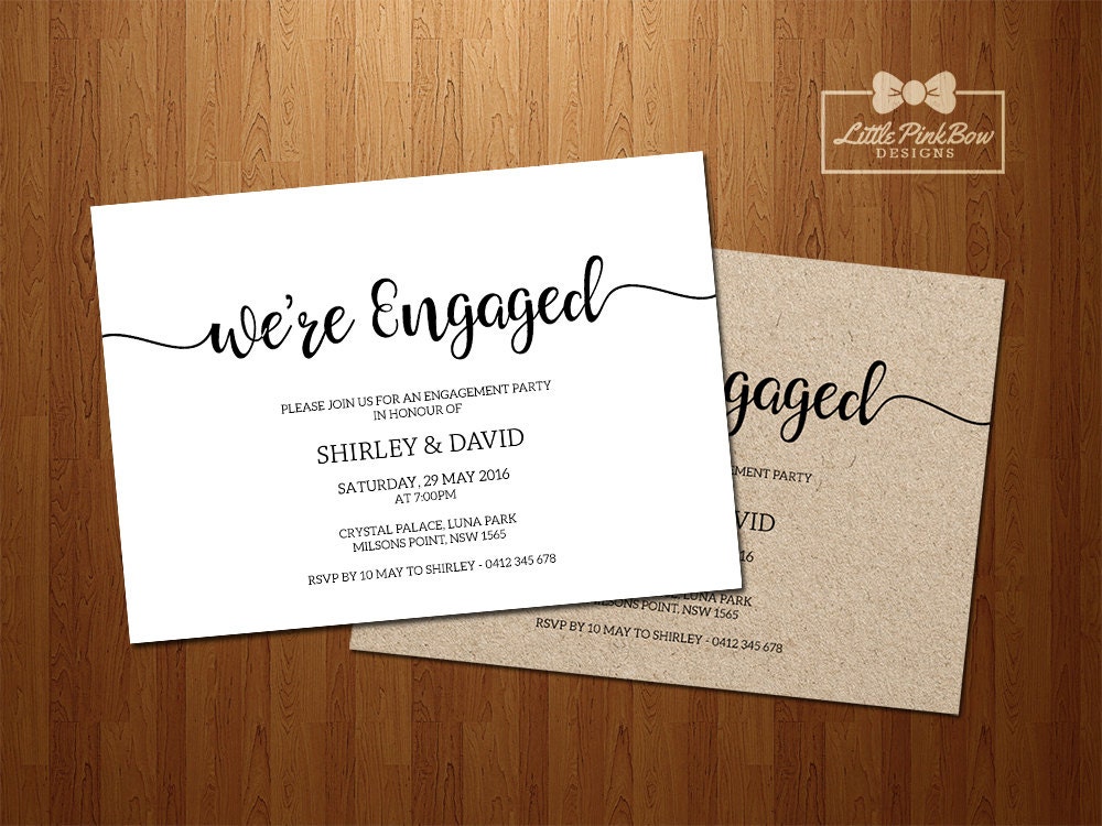 Engagement Invitation Printable Engagement Party Invitation Etsy