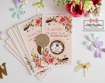 20 Scratch Off Bridal Shower Game Cards, Bachelorette Party Game cards, Engagement Party Game cards, Wedding Bridal Shower Scratch Off Game