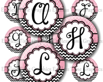Alphabet Bottle Cap Images – 1 Inch Circles, DIY Pendants (Digital 4x6 Collage Sheet)