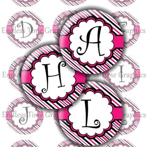 Imágenes de la tapa de la botella de la letra. Imágenes de tapa de botella digital. Carta Clip Art. Lazo de pelo personalizado, colgantes personalizados, cadenas de llaveros 148