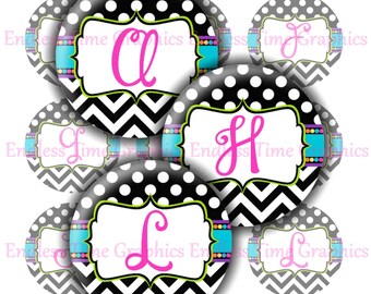 Alphabet Bottle Cap Images ~*DIGITAL*~ 4x6 Digital Collage Sheet ~1 Inch Printable Circles~ Resin Pendant & Badge Reel Images- Alphabet 149