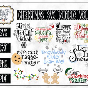 Christmas SVG Bundle. Holiday SVG Bundle. Tinsel in A Tangle. Merry Christmas. Cookies For Santa SVG. Believe Svg. Holiday Cut File Bundle.