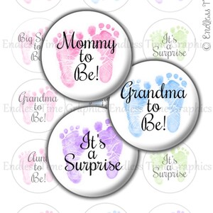 Baby Announcement Bottle Cap Images ~*DIGITAL*~ Mommy, Grandma, Aunt to Be ~*Digital Collage Sheet*~ 1 Inch Printable Circles 076
