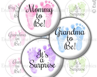 Baby Announcement Bottle Cap Images ~*DIGITAL*~ Mommy, Grandma, Aunt to Be ~*Digital Collage Sheet*~ 1 Inch Printable Circles 076