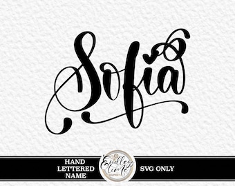 Projekt imienia Sofia | Ręcznie pisany plik SVG do naklejek, kalkomanii i Cricut