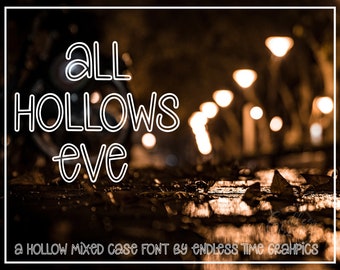 All Hollows Eve - A Hollow Mixed-case Font