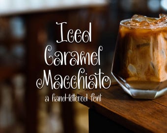 Czcionka Iced Caramel Macchiato | Kręcony, ręcznie pisany skrypt | Wielojęzyczny OTF TTF
