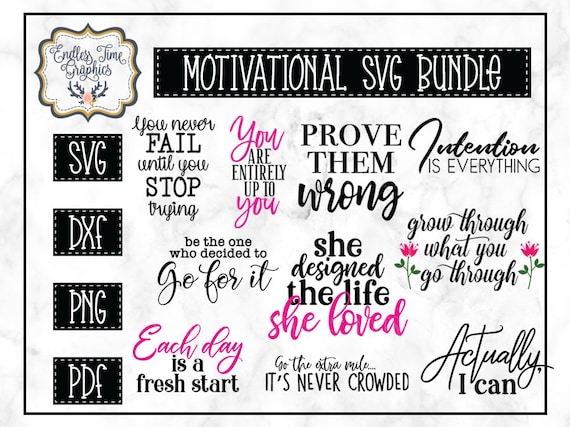 Download Motivational Quotes Svg Cut File Bundle 10 Unique Quotes Etsy
