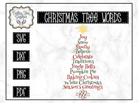 Download Free Christmas Tree Svg Christmas Svg Holiday Svg Word Art Svg Etsy SVG DXF Cut File