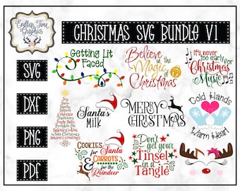 Lot Noël SVG : motifs des Fêtes (téléchargement numérique)