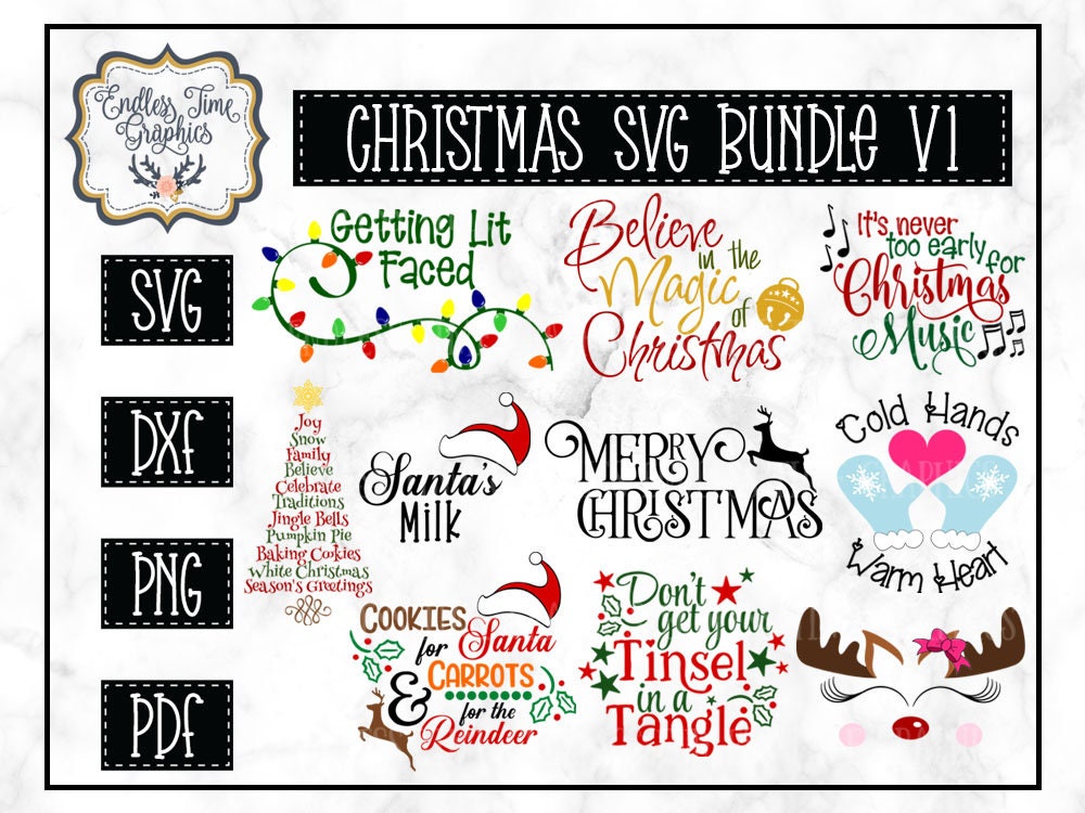 Download Christmas SVG Bundle. Holiday SVG Bundle. Tinsel in A Tangle. | Etsy