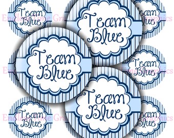 Team Blue Baby Shower Bottle Cap Images – Gender Reveal (Digital Download)