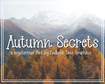 Jesienne sekrety - tajemnicza jesienna czcionka autorstwa Endless Time Graphics