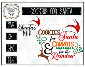 Cookies for Santa SVG. Carrots for Reindeer SVG. Santa's Milk Svg. Milk and Cookies For Santa. DIY Christmas Plate 313