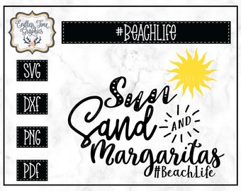 Beach Life SVG File, Sun Sand Margarita Decal (Digital Download)