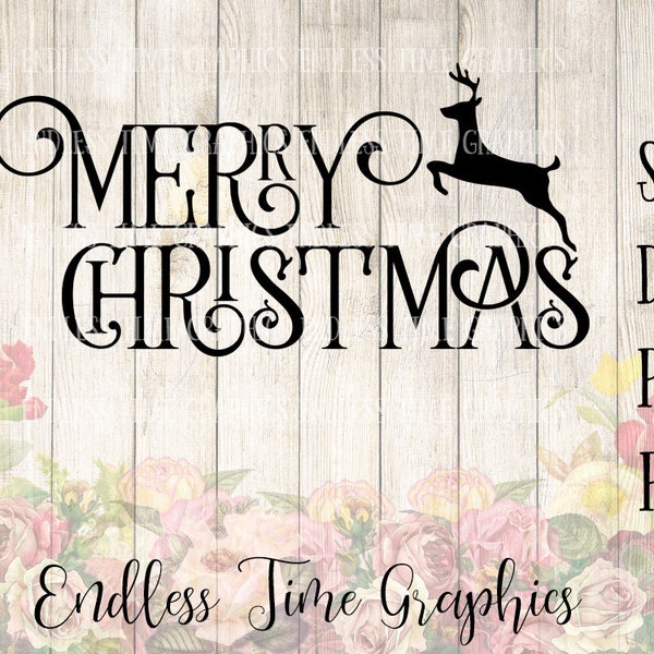 Merry Christmas SVG. Vintage Christmas SVG. Christmas Cutting File. DIY Vinyl Decal. Christmas Svg. Holiday Svg. Seasons Greetings Svg. 300