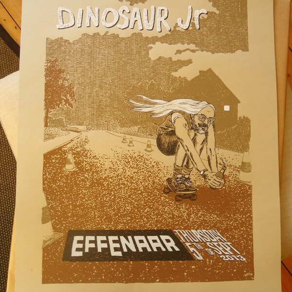 Dinosaur Jr Gig Poster - Limited to 25pcs, 4 color silkscreen print, signed and numbered.