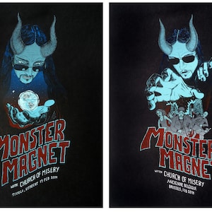 MONSTER MAGNET screenprinted gigposters set of 2 - both limited to 118pcs, 3 color + 4 color silkscreen prints, signed and numbered.