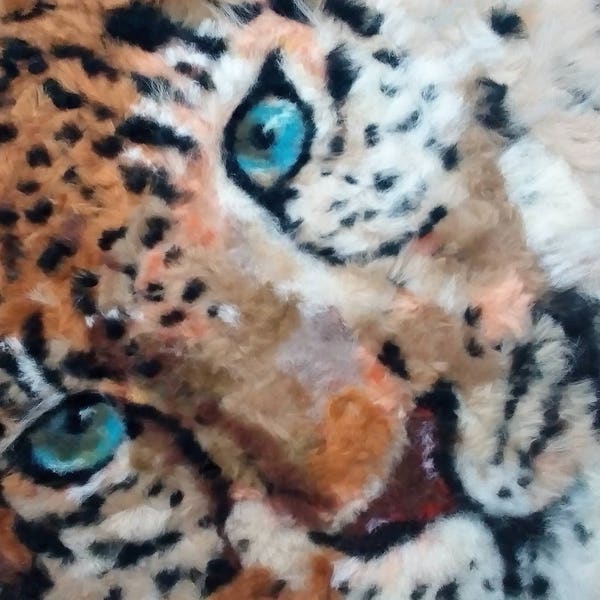 Art Animal Paintings Leopard Wool  Art Paintings of wool Wall Art with frame