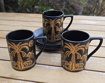 Vintage Melitta Stockholm Cobalt Blossom Coffee Set for 6 Designed