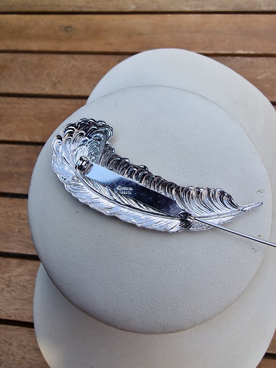 Vintage feather brooch by Sarah Cov made from sil… - image 5