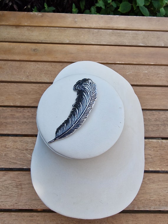 Vintage feather brooch by Sarah Cov made from sil… - image 3