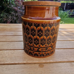 Vintage Hornsea heirloom sugar canister 1978.