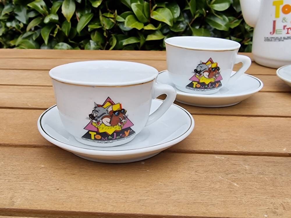 Service à Thé En Porcelaine PLAYMAKERS Tom & Jerry - Vintage 1991 - Boîte D'origine