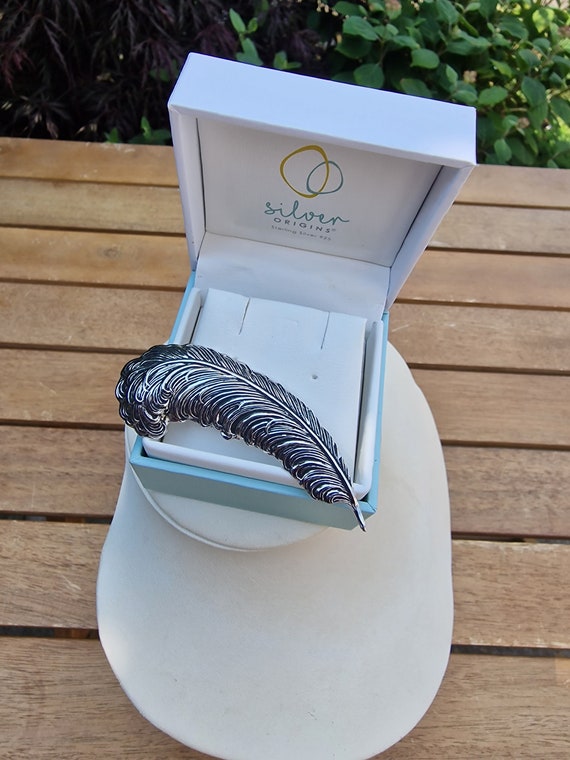 Vintage feather brooch by Sarah Cov made from sil… - image 2