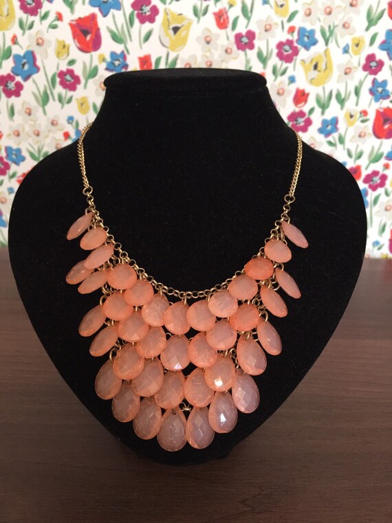 Pink bib necklace deals