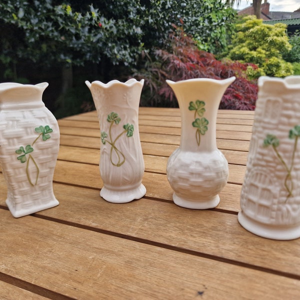 Vintage Belleek miniature vases, individually available. Made in Ireland.