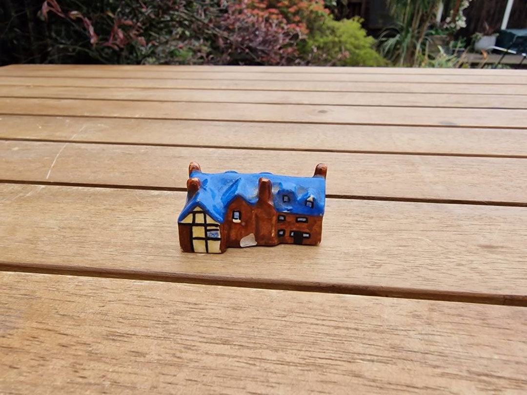 Vintage Miniature Ceramic House Figurine. Hand Made. Etsy