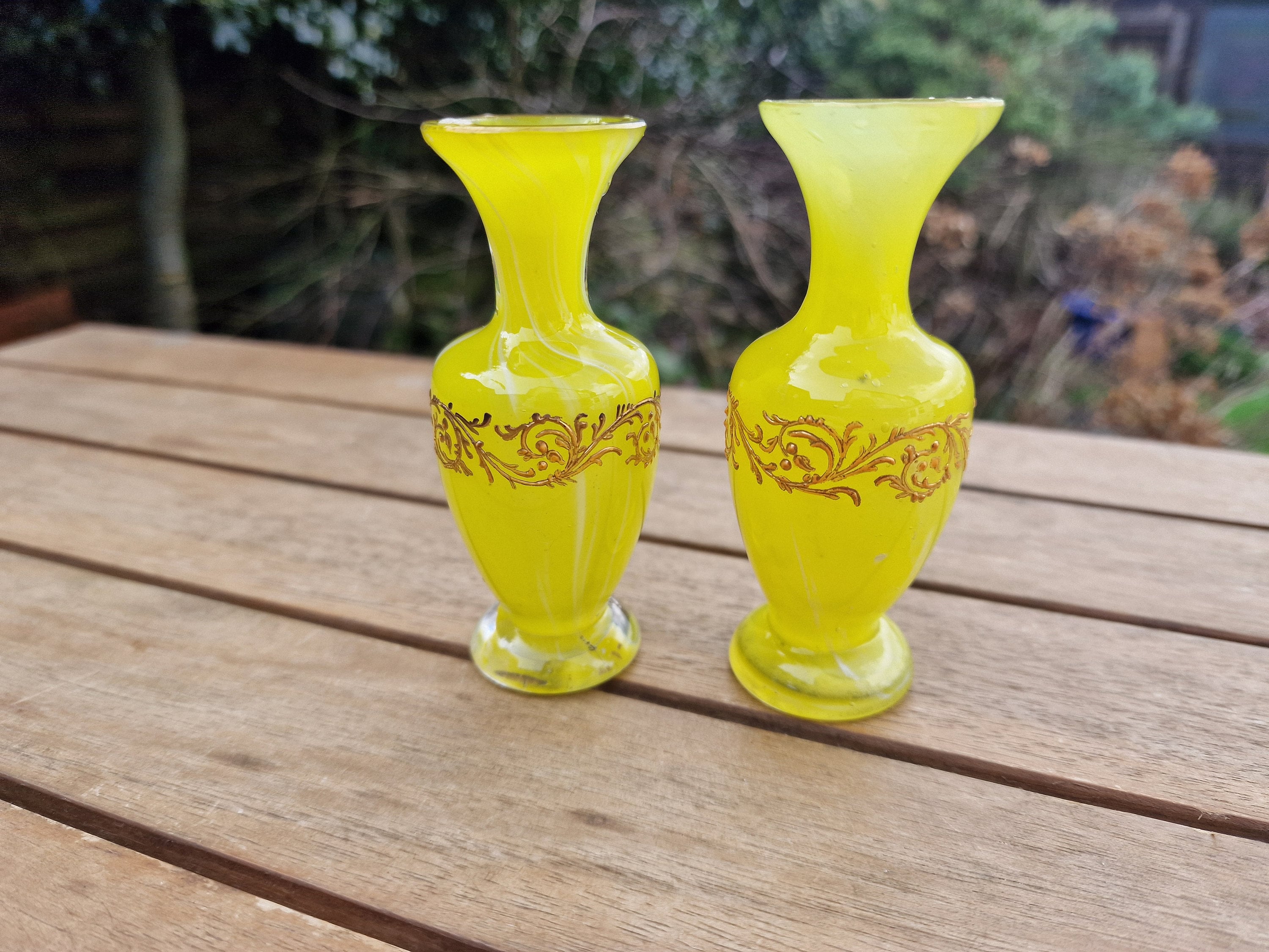 Yellow glass vase - Etsy 日本