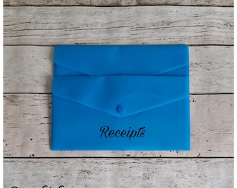 Personalised Plastic Neon Wallets, Cheque Sized Stud Wallet, DL Size Document Holder, Office Supplies, Popper Wallet, Receipt File, Organise