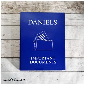 Personalised Important Documents, A4 Ring Binder Folder, Custom Made, Paperwork Organiser, Household Bills, Business, Personal File, Storage
