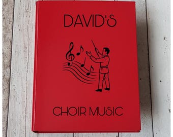 Personalised Choir Music Folder, A4 Ring Binder File, Document Holder, Notes, Sheets, Organise, Custom Stationery, Conductor, Band, Gift